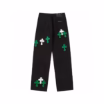 Chrome Hearts Cross Green & White Patch Jeans