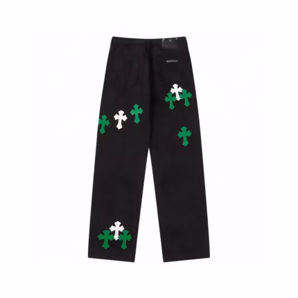 Chrome Hearts Cross Green & White Patch Jeans